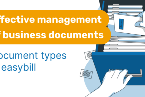 Header image blog post about different document types in easybill