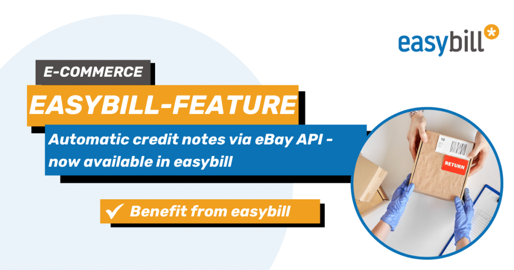 Header image for blog post on the topic of eBay credits in easybill