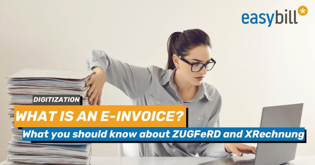 Header image for blog post on e-invoicing and e-invoice formats
