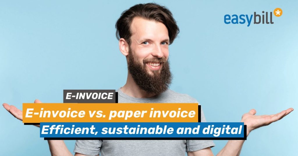 Header image for blog post e-invoice vs. paper invoice