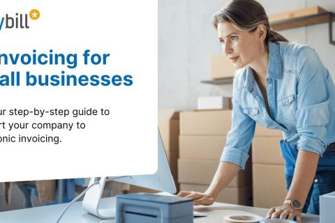 Header image for blog post on step-by-step instructions for small businesses on the way to e-invoicing